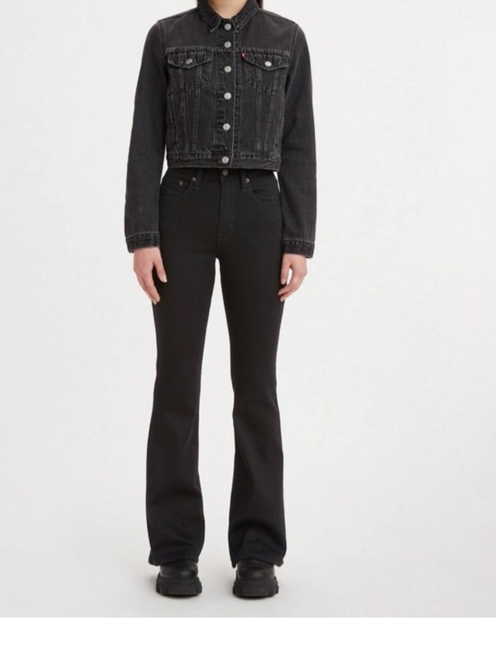 Levi's Premium726 High Rise Flare Black Jeans Size 26